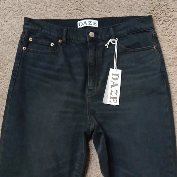 Daze High Rise Skinny Straight Jeans 30.0 - Picture 2 of 6